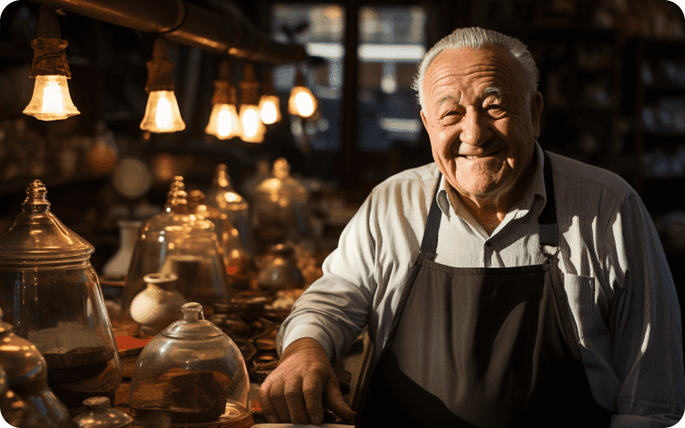 Man in Pastry Shop