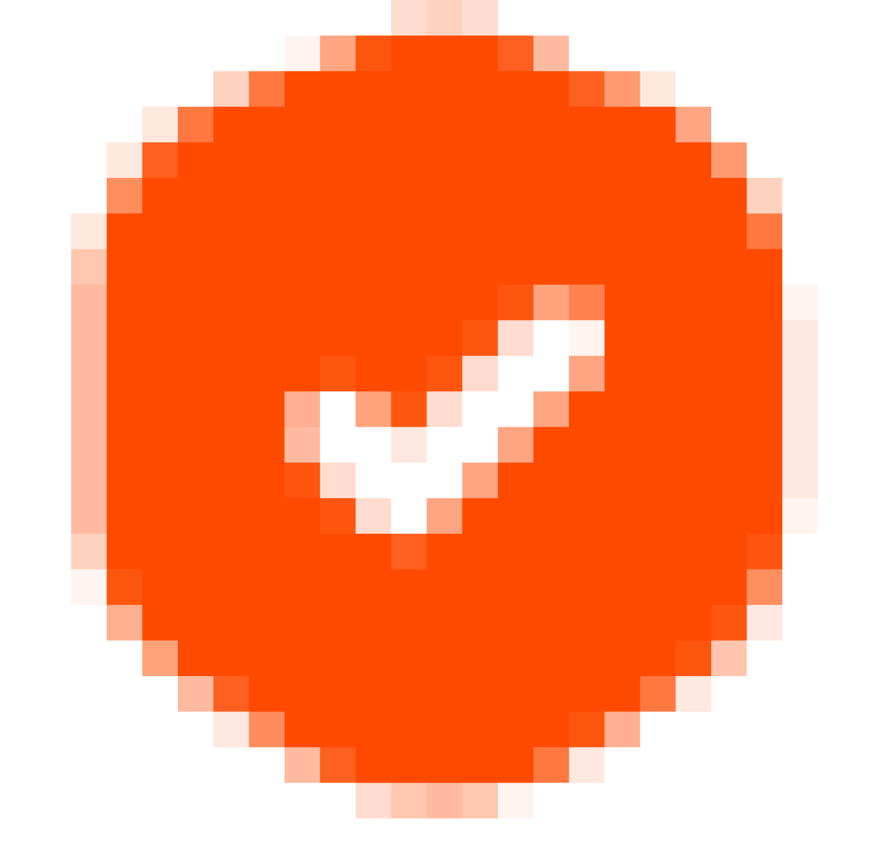 check mark with orange background